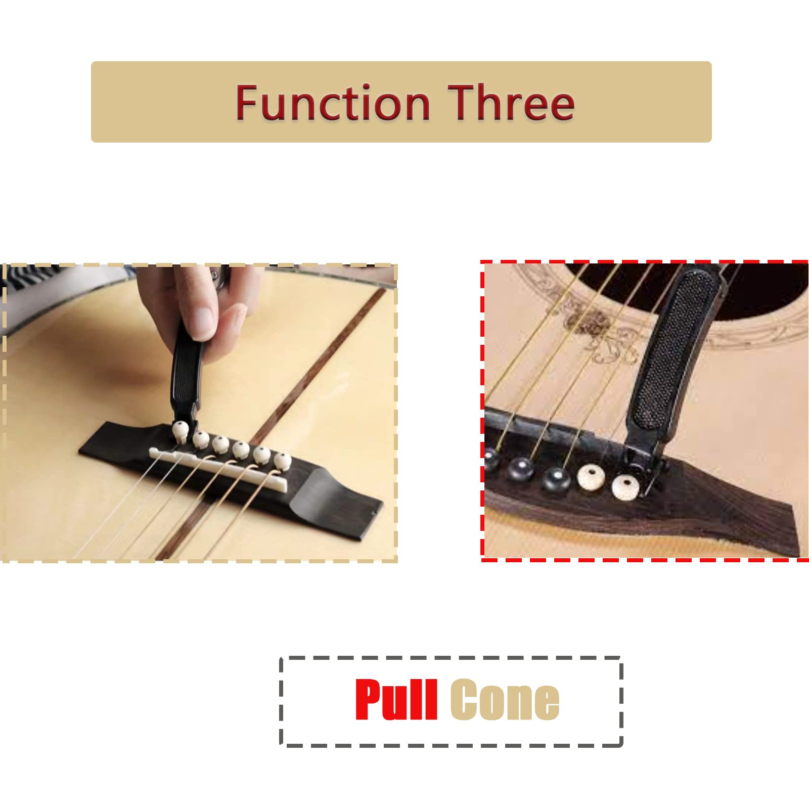 Cheerock 3Pcs Guitar String Cutter and Winder Tool, Acoustic Guitar Bridge Pin Remover Puller, 3-In-1 Guitar String Replace Tool for Guitar Mandolin Banjo