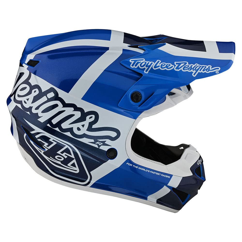 Troy Lee Designs SE4 Polyacrylite Midnight Motocross Helmet - Full Face Offroad Motorcycle Dirt Bike ATV Powersports Dual Sport Racing Helmet - Boys Girls Kids (Blue, LG)