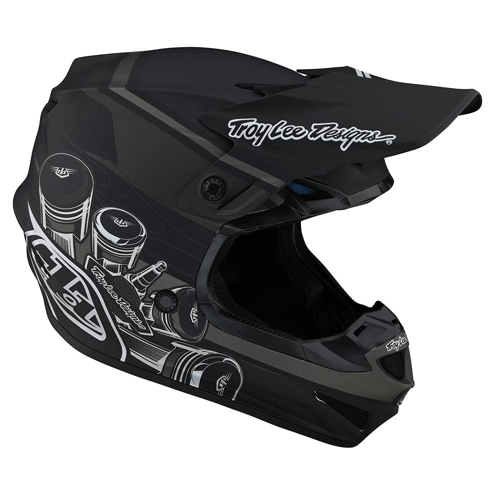 Troy Lee Designs SE4 Polyacrylite Midnight Motocross Helmet - Full Face Offroad Motorcycle Dirt Bike ATV Powersports Dual Sport Racing Helmet - Boys Girls Kids (Black, LG)