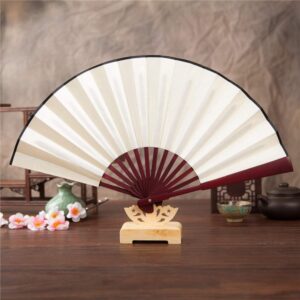 unisex silk lace wedding party fan hand held chinese dancing floral fan folding accessory pasties bras for women beige