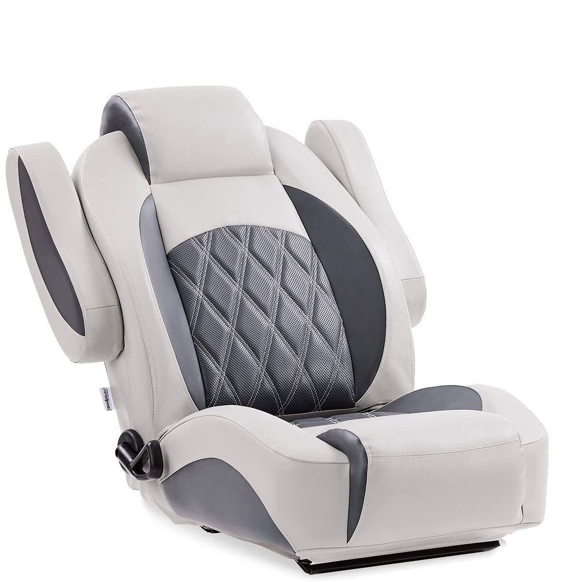 DeckMate Luxury Reclining Pontoon Captain's Chair - Gray and Charcoal (RCL-500)