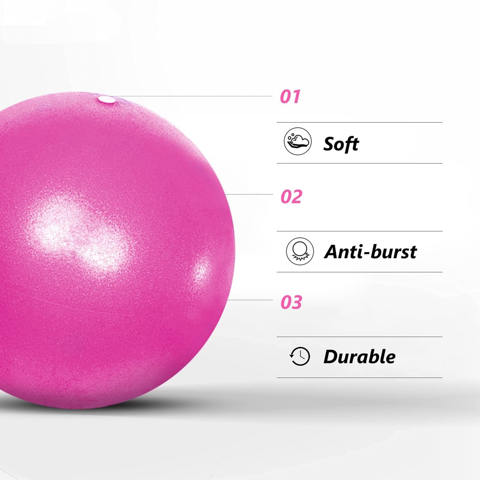 Fsadwnn Exercise Ball Small,Pilates Ball 9 Inch Core Ball,Small Exercise Ball with Pump,Barre Ball,Mini Bender Ball, Pilates, Yoga, Workout, Bender, Core Training and Physical Therapy