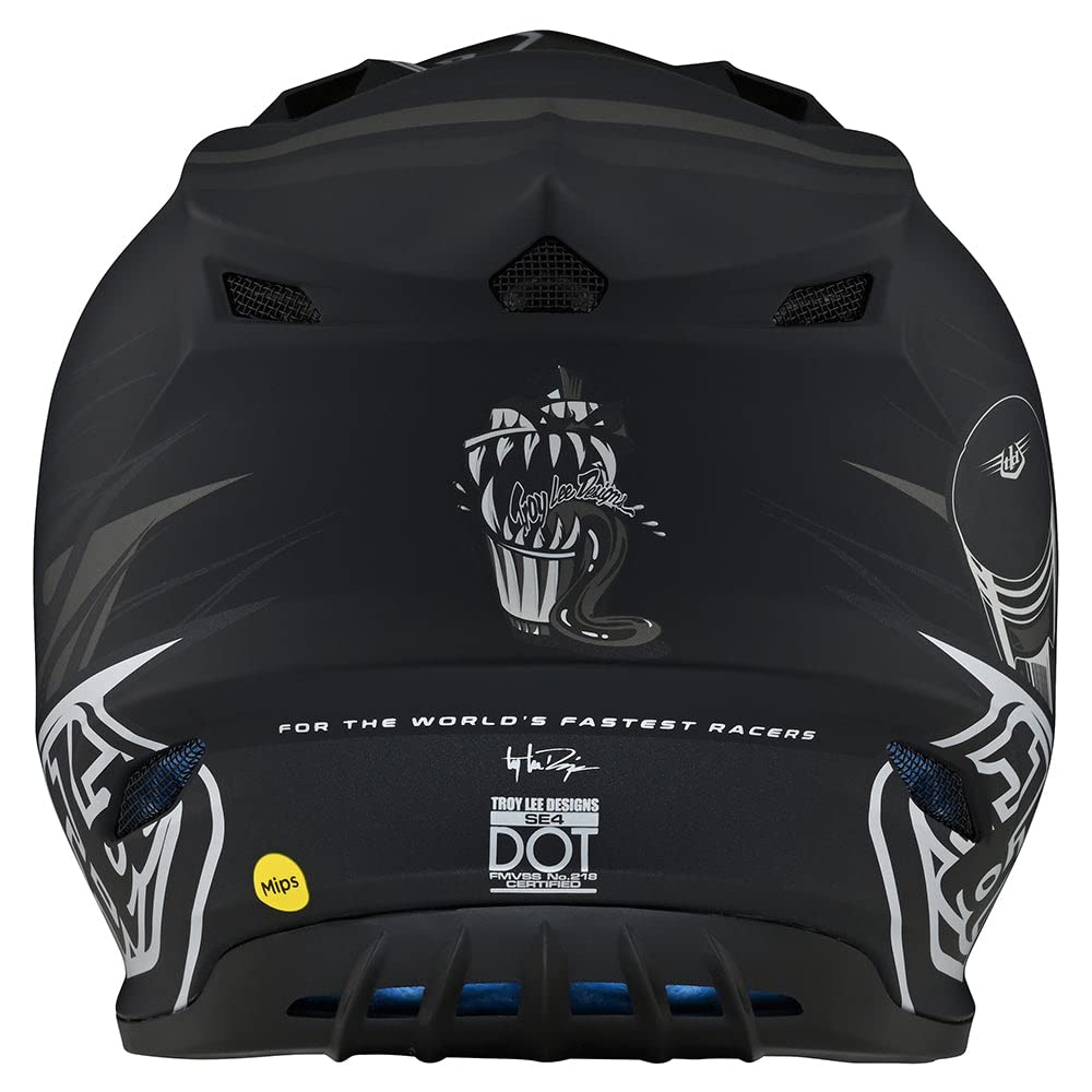 Troy Lee Designs SE4 Polyacrylite Midnight Motocross Helmet - Full Face Offroad Motorcycle Dirt Bike ATV Powersports Dual Sport Racing Helmet - Boys Girls Kids (Black, MD)