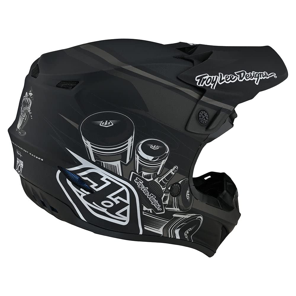 Troy Lee Designs SE4 Polyacrylite Midnight Motocross Helmet - Full Face Offroad Motorcycle Dirt Bike ATV Powersports Dual Sport Racing Helmet - Boys Girls Kids (Black, MD)