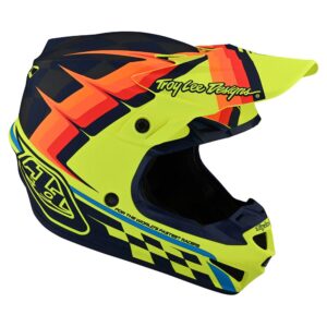 Troy Lee Designs SE4 Polyacrylite Midnight Motocross Helmet - Full Face Offroad Motorcycle Dirt Bike ATV Powersports Dual Sport Racing Helmet - Boys Girls Kids (Yellow, MD)