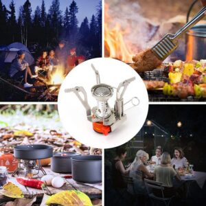 Peidesi Mini Gas Stove Outdoor Folding Tourist Burner Portable Furnace Picnic Cooking Split Stoves Cooker Gas Burner Camping Supplies for Propane Butane Isobutane Fuel Canister