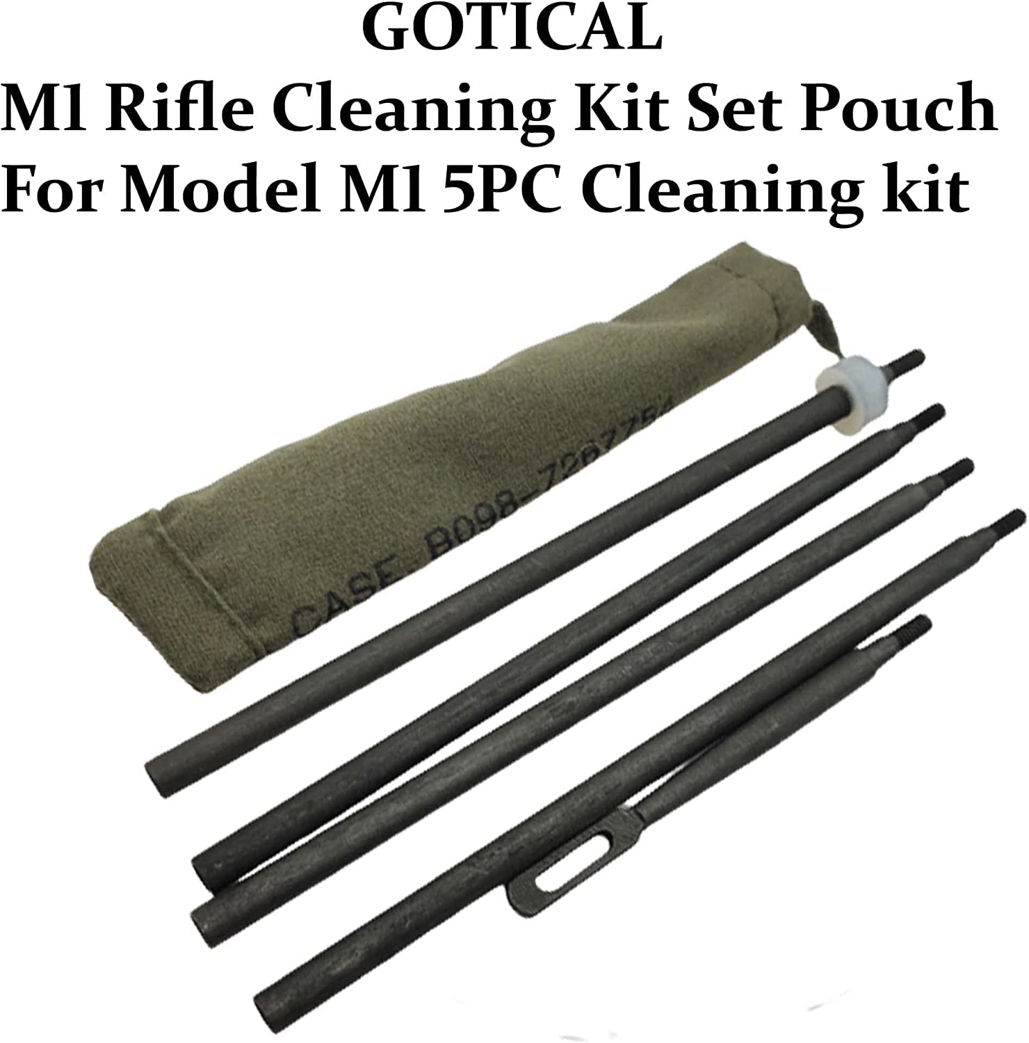 GOTICAL Combo of 5 Items - M1 Garand Receiver Insert, Cleaning Kit, Gun Cleaning Patches, Cotton Swabs, & Wrench, Safety and Maintenance, Durable Material