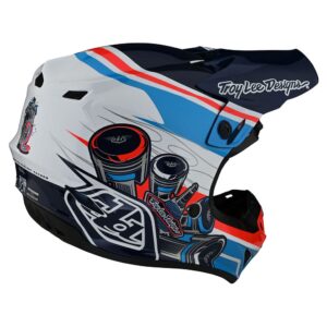 Troy Lee Designs SE4 Polyacrylite Midnight Motocross Helmet - Full Face Offroad Motorcycle Dirt Bicycle ATV Powersports Dual Sport Racing Helmet - Boys Girls Kids (Blue/Orange, MD)