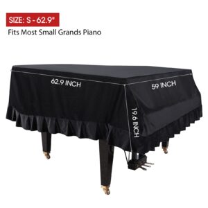 Yajun Grand Piano Cover Dustproof Baby Grand Piano Protective Cover Washable with Velvet Full Triangle Piano Cover 62.9"x59"x19.6"