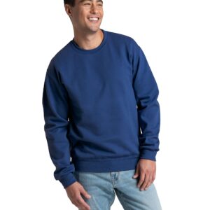 Fruit of the Loom Men's Eversoft Fleece Crewneck Sweatshirts, Moisture Wicking & Breathable, Sizes S-4X, Mellow Blue, 3X-Large