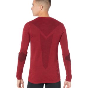 Smartwool Men's Intraknit Thermal Merino Wool Base Layer Crew (Slim Fit), Rhythmic Red, Medium