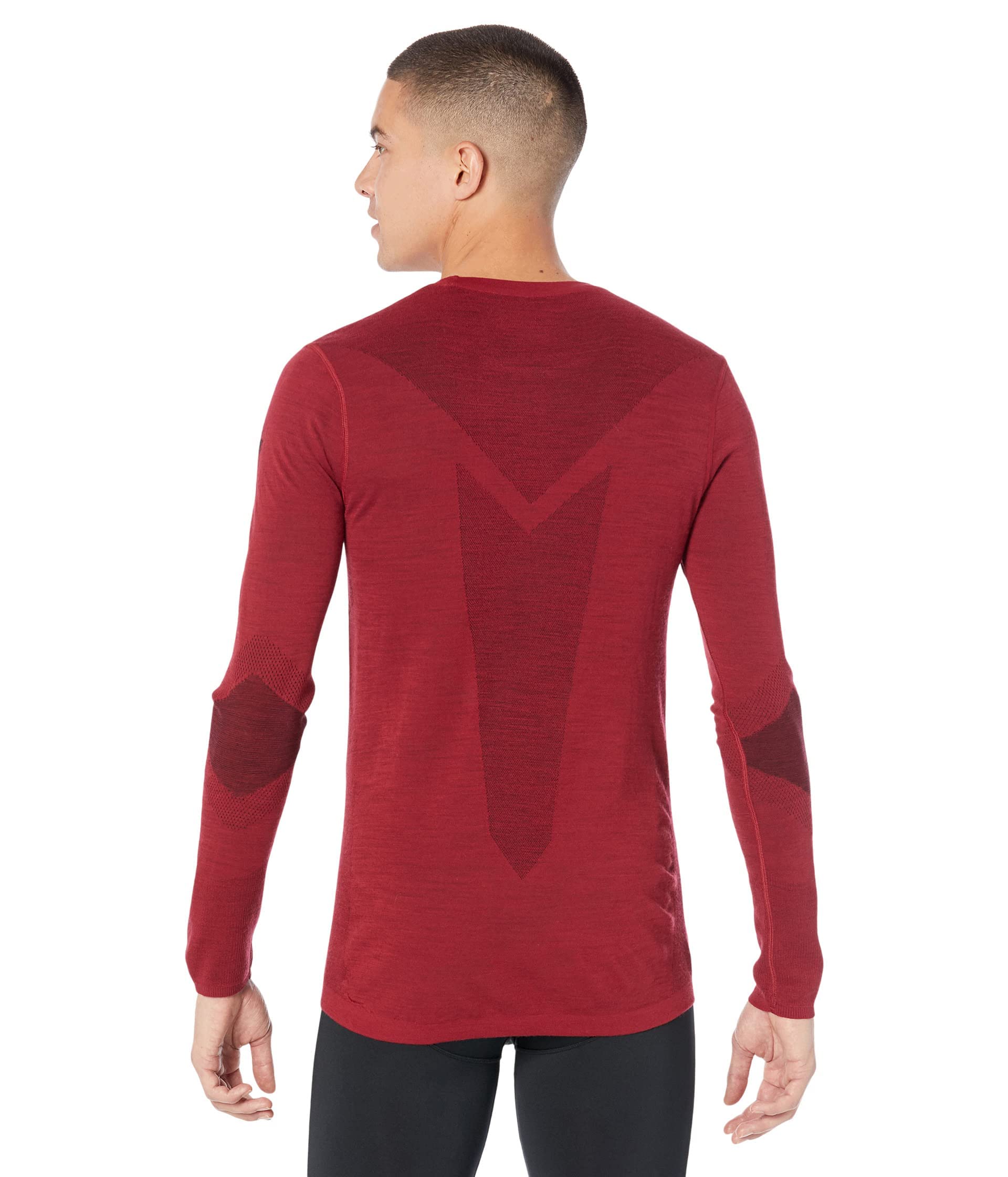 Smartwool Men's Intraknit Thermal Merino Wool Base Layer Crew (Slim Fit), Rhythmic Red, Medium