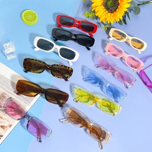 Pibupibu 20 Pack Rectangle Sunglasses Bulk, Retro Rectangle Sunglasses for Women, Fun Y2k Costume Accessories Glasses