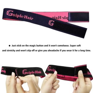 Goiple 3PCS Elastic Bands for Wig Edges - Adjustable Wig Band for Edges Wig Install Accessories with Pink set-9pcs Hair Wax Stick Set