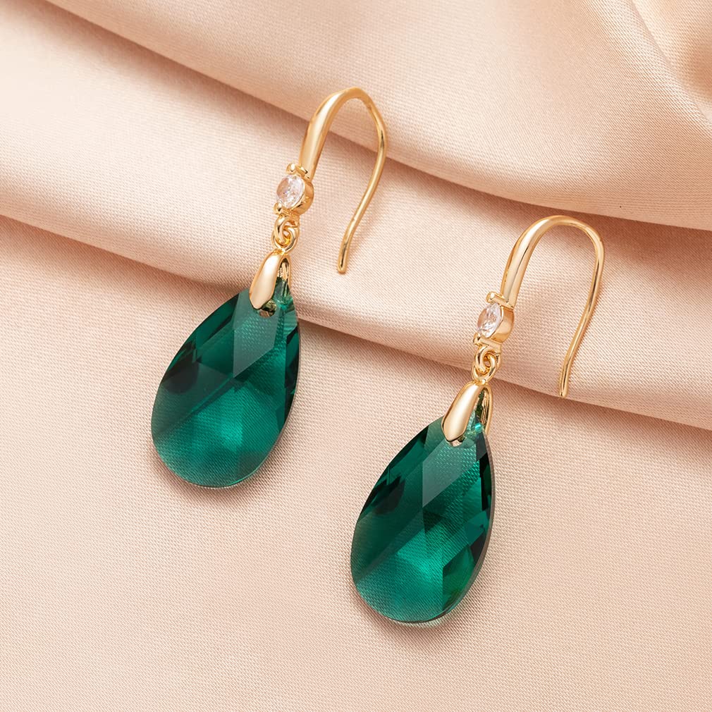 Austrian Crystal Teardrop Dangle Drop Earrings for Women