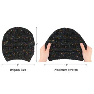 Zando Beanies Women Winter Beanie for Women Warm Hats for Women Thick Knit Beanie Hat for Women Womens Beanie Unisex Cozy Slouchy Hat Soft Girls Beanie Caps for Women Black Yarn Beanie