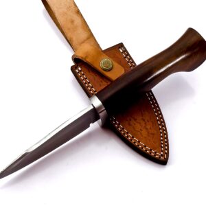 Nooraki BK-361 Handmade 440c Stainless Steel Bowie knife with leather sheath Razor Sharp, Multipurpose Knife with Rose Wood Handle for Everyday Carry, Camping, Hunting, 10" Length