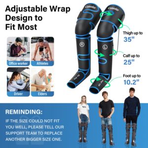 Air Compression Leg Massager for Circulation and Recovery Full Leg Massager with Cold Therapies 3 Modes 3 Intensities Sequential Compression Device for Pain Relief