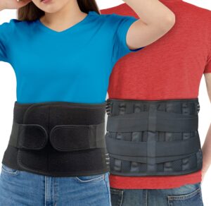 lower back brace support | breathable lumbar support brace for sciatica nerve pain relief | low back support belt for heavy lifting, work, scoliosis, herniated disc back pain relief men women (medium)