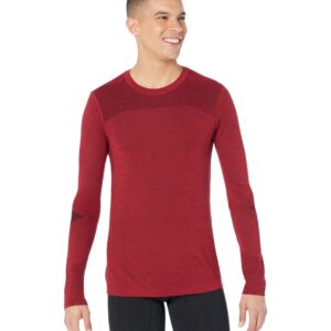 Smartwool Men's Intraknit Thermal Merino Wool Base Layer Crew (Slim Fit), Rhythmic Red, Medium