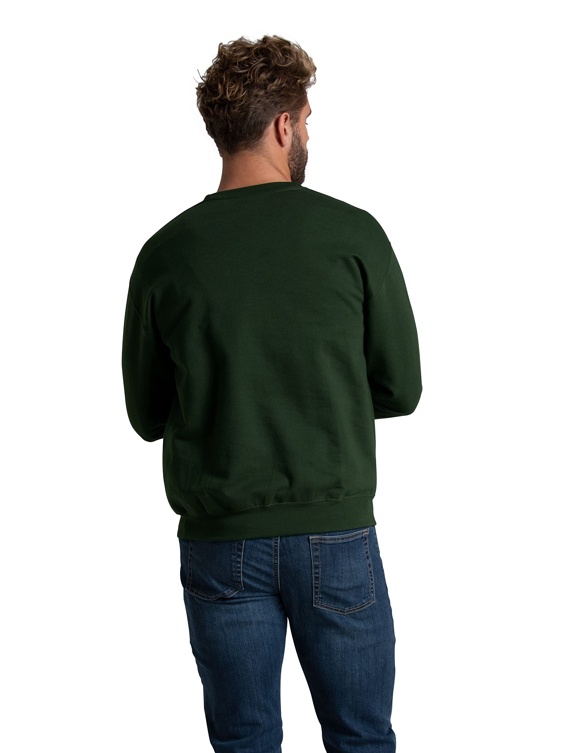 Fruit of the Loom Men's Eversoft Fleece Crewneck Sweatshirts, Moisture Wicking & Breathable, Sizes S-4X, Duffle Bag Green, 3X-Large