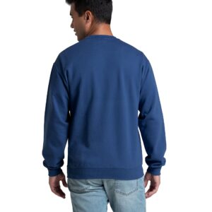 Fruit of the Loom Men's Eversoft Fleece Crewneck Sweatshirts, Moisture Wicking & Breathable, Sizes S-4X, Mellow Blue, 3X-Large