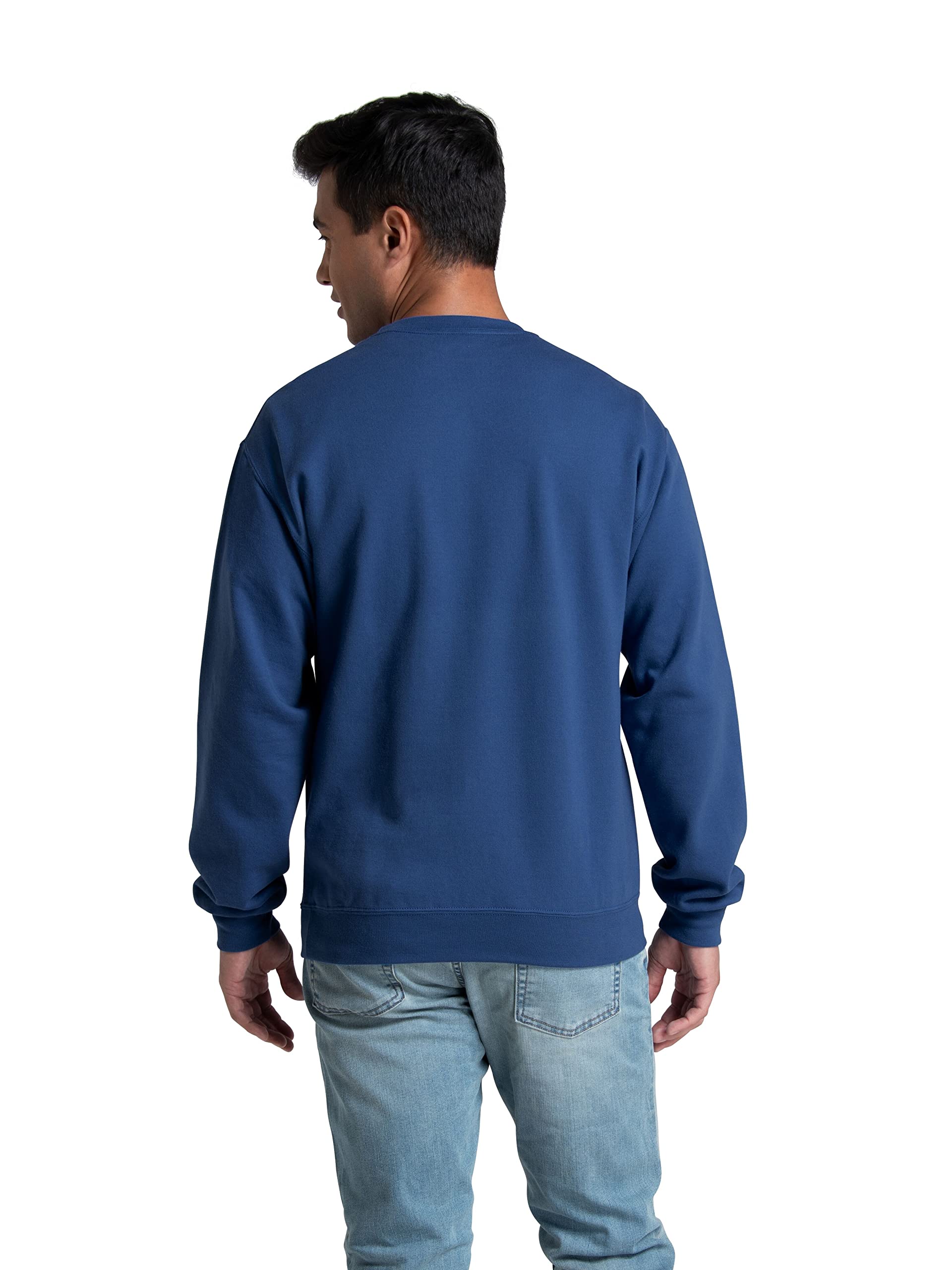 Fruit of the Loom Men's Eversoft Fleece Crewneck Sweatshirts, Moisture Wicking & Breathable, Sizes S-4X, Mellow Blue, 3X-Large