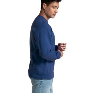 Fruit of the Loom Men's Eversoft Fleece Crewneck Sweatshirts, Moisture Wicking & Breathable, Sizes S-4X, Mellow Blue, 3X-Large