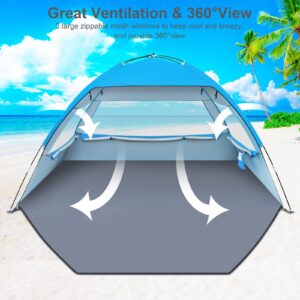 Gorich Beach Tent for 6 People + Beach Tent Poles for Replacement (6 People, Sky Blue)