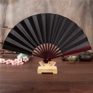 folding lace fan floral held dancing silk hand fan party chinese unisex wedding accessory pasties covers with lift black