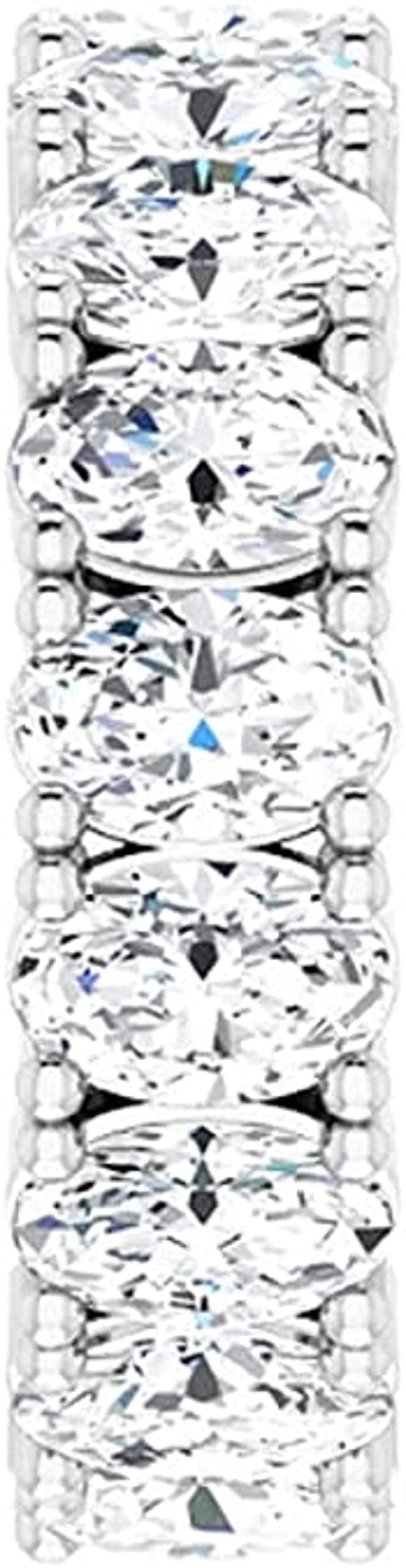 Moissanite World Touch of Paradise Bold Eternity Wedding Band, Oval Cut 17 Carat, VVS1 Clarity, Colorless Moissanite, 925 Sterling Silver, Engagement Ring, Wedding Gift, Perfact for Gift (10.5)