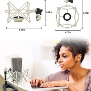 TLM 103 Shock Mount - Microphone Mount Compatible for Neumann TLM 103 M147 Condenser Mic by SUUNTOK,Silver