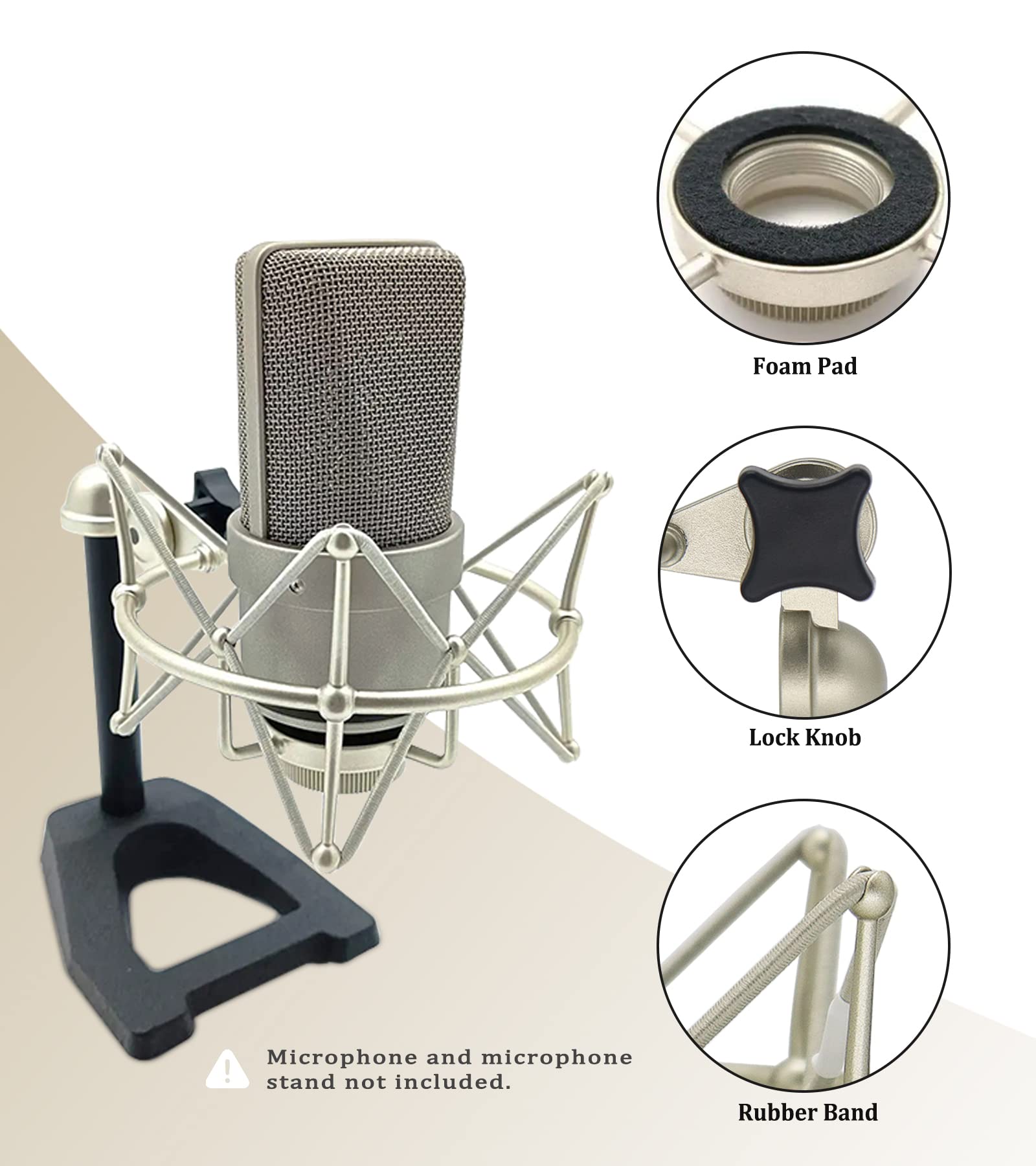 TLM 103 Shock Mount - Microphone Mount Compatible for Neumann TLM 103 M147 Condenser Mic by SUUNTOK,Silver