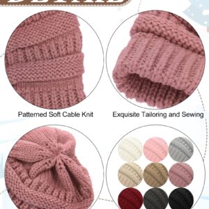 Foaincore 9 Pieces Slouchy Winter Hats for Women Knit Beanie Hats Warm Skull Caps Thick Winter Beanies