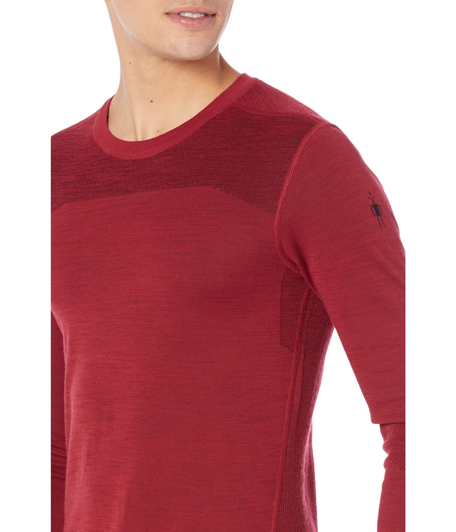 Smartwool Men's Intraknit Thermal Merino Wool Base Layer Crew (Slim Fit), Rhythmic Red, Medium