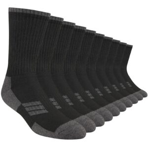 Heatuff Mens Moisture Wicking Heavy Cushion Crew Socks, Reinforced Heel & Toe Durable Socks