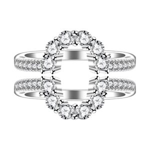 uloveido womens 925 sterling silver cz pave ring guard enhancer for oval solitaire rings wedding engagement set y2470 (size 7)