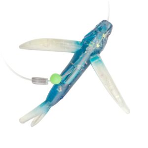 OCEAN CAT Fly FishTrolling Lures Baits with Rigged Hook 9/0 for Marlin Tuna Mahi Mahi Dolphin Durado Wahoo Big Game Saltwater Fishing Tackle (Blue+Spot- 8.5 in)