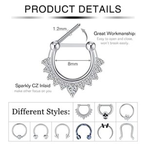 Incaton 20PCS 16G Surgical Steel Nose Septum Rings Piercing Jewelry Horseshoe Cartilage Helix Tragus Earring Hoop Eyebrow Lip Hoop Retainer for Women Men