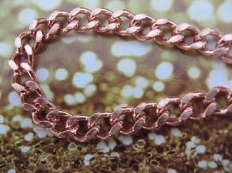 Women's 6 1/2 Inch Solid Copper Link Bracelet CB644G - 5/16 of an inch wide.