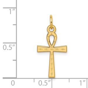 Auriga Fine Jewelry 14k Yellow Gold Laser Designed Ankh Cross Pendant (L- 22 mm, W- 11 mm) Gift for Women