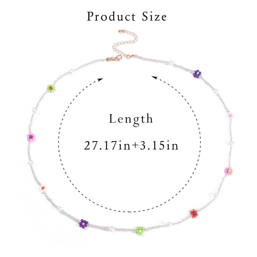 Sixexey Beads Waist Chain Colorful Beaded Body Chain Flower Belly Chains Summer Beach Body Jewelry for Women