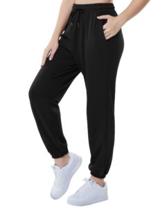 kojooin black pants for women winter long sweatpants drawstring pants with pockets m