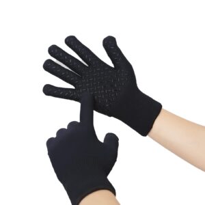 donfri winter warm gloves men women -thermal for running cycling driving hiking in cold weather(thicken-black, large)