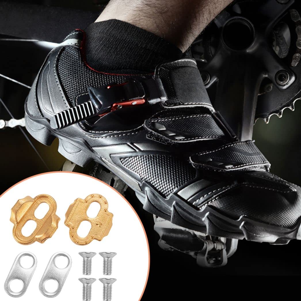 Bike Cleat Set, Bike Cleats, Metal Bicycle Cleats, Pedal Cleats, Cycling Clips for Shoes, MTB Pedal Cleats Designed for Indoor Cycling, Outdoor Road Cycling, Mountain Biking, Mallet Pedals