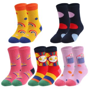 HUMAN FEELINGS Girls Socks,Athletic Socks for Girl 4-12 Years,Pack of 5 Pairs Dress socks…