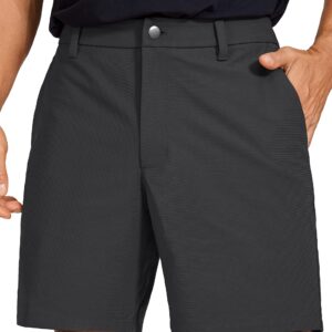 CRZ YOGA Men's All Day Comfy Golf Shorts - 7" Stretch Lightweight Casual Work Flat Front Shorts with Pockets Ink Gray 34