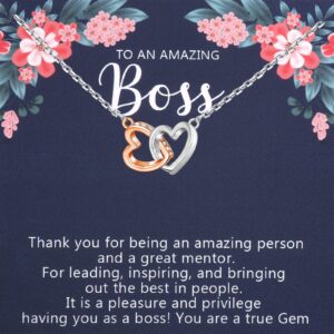 Boss Necklace Best Boss Ever Gift For Boss Female Thank You Boss Gift Manager Supervisor Gift Boss's Day Gift (TO AN AMAZING Boss)