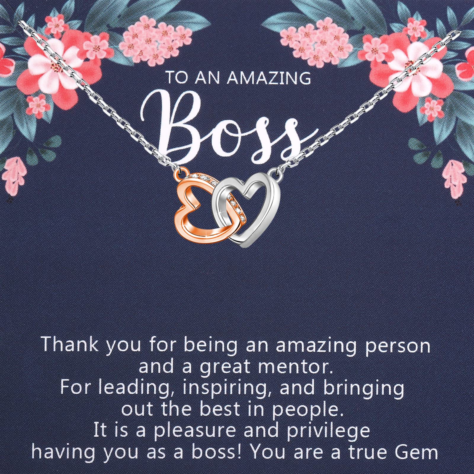 Boss Necklace Best Boss Ever Gift For Boss Female Thank You Boss Gift Manager Supervisor Gift Boss's Day Gift (TO AN AMAZING Boss)