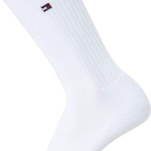 Tommy Hilfiger Men's Athletic Socks - Cushioned Crew Socks (5 Pack), Size 7-12, Pure White